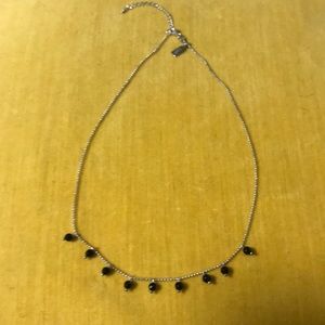 J Jill delicate black drop crystal necklace